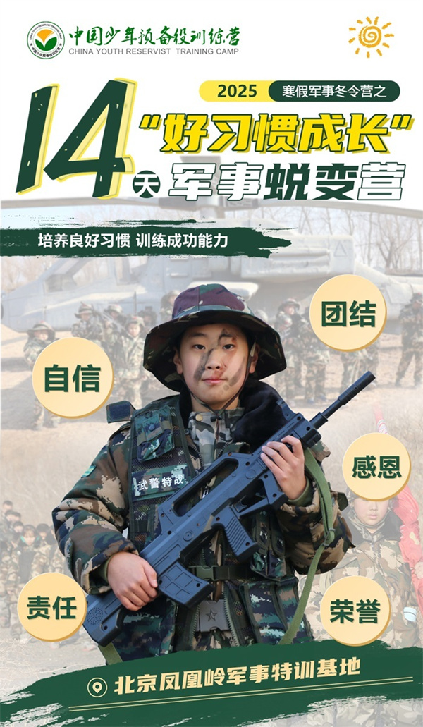 2026【北京14天军事】“好习惯成长”特训军事蜕变冬令营:CS丛林攻防对抗战+勇敢者之路+军事行为习惯训练