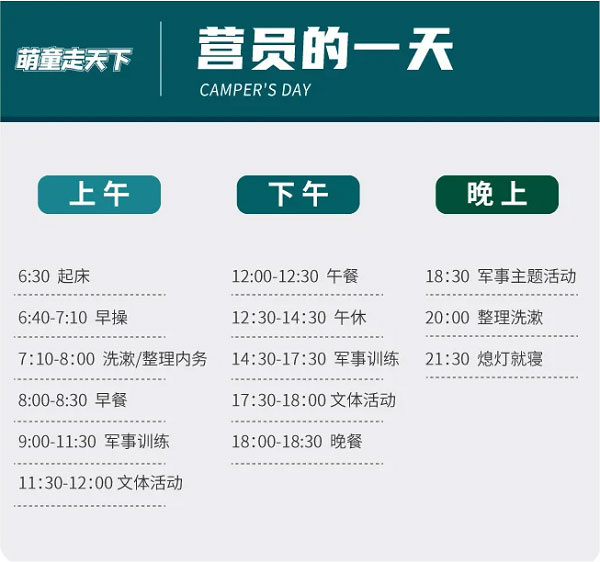 萌童走天下夏令营7天6夜怎么度过？看每日安排